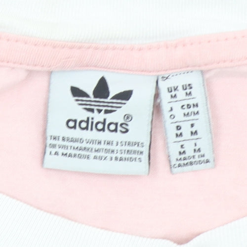 Adidas Womens Pink Short Sleeve Cotton Jersey Sports T-Shirt M