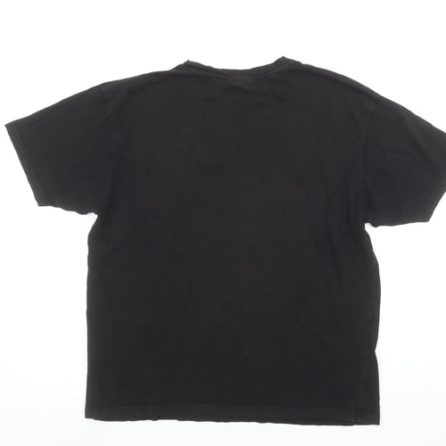 Il Sarto Men's Black Cotton Crew Neck Short Sleeve T-Shirt M