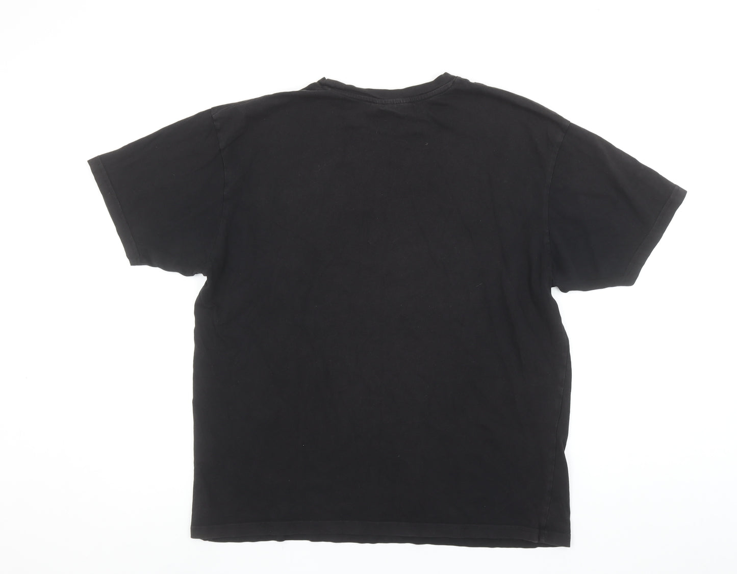 Il Sarto Men's Black Cotton Crew Neck Short Sleeve T-Shirt M