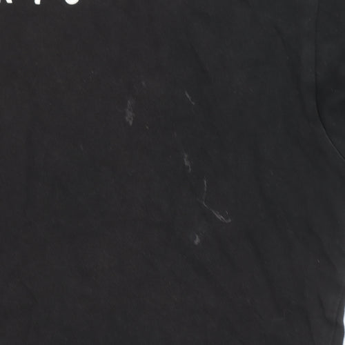 Il Sarto Men's Black Cotton Crew Neck Short Sleeve T-Shirt M