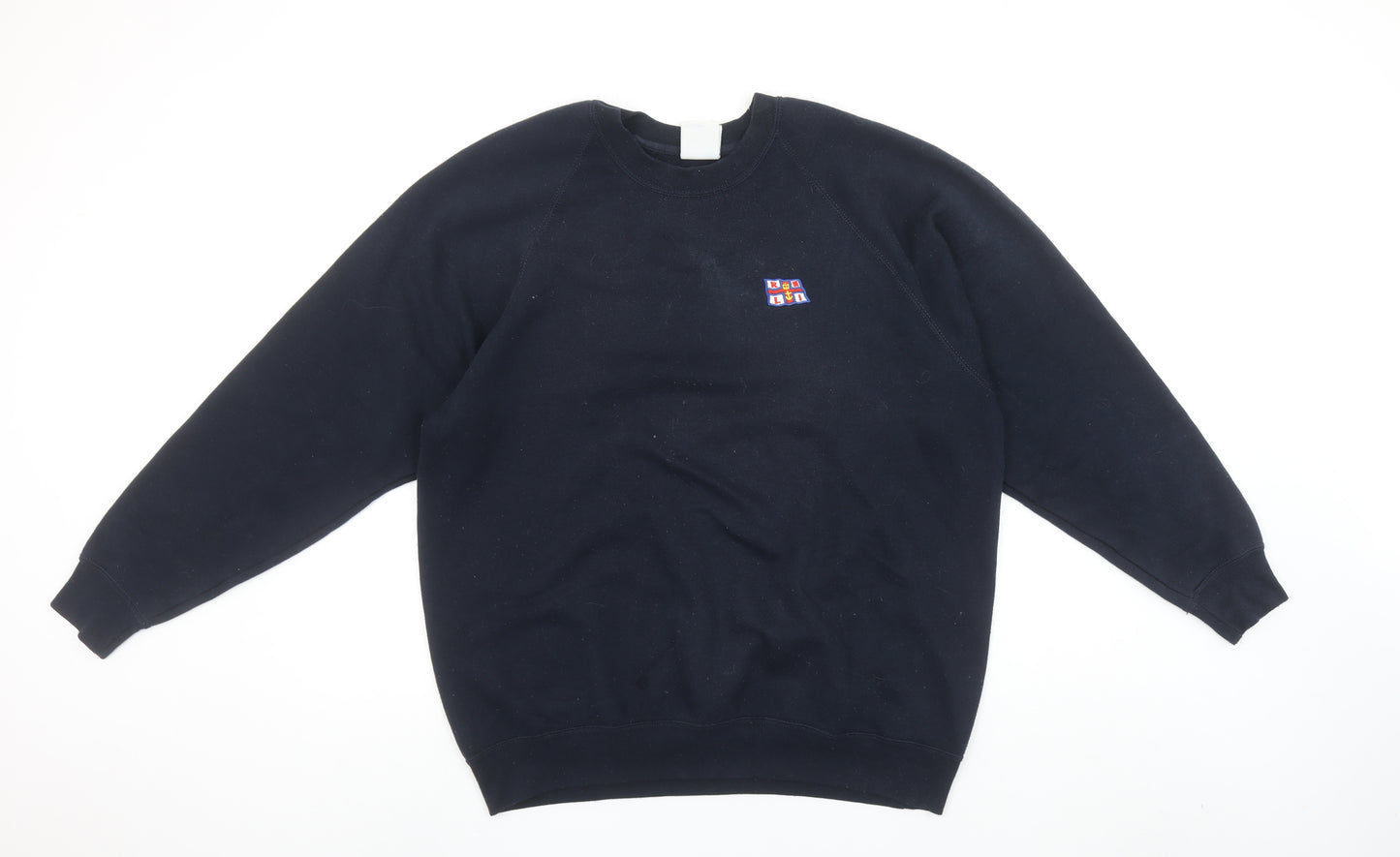 Russell Men's Black L Crew Neck Embroidered Sweatshirt