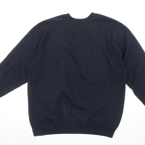 Russell Men's Black L Crew Neck Embroidered Sweatshirt
