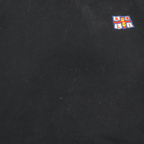 Russell Men's Black L Crew Neck Embroidered Sweatshirt