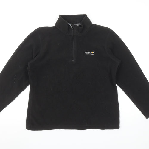 Regatta Women Black Fleece Half Zip Pullover Sweatshirt UK 8