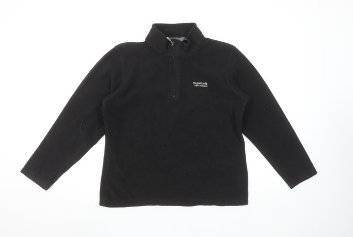 Regatta Women Black Fleece Half Zip Pullover Sweatshirt UK 8