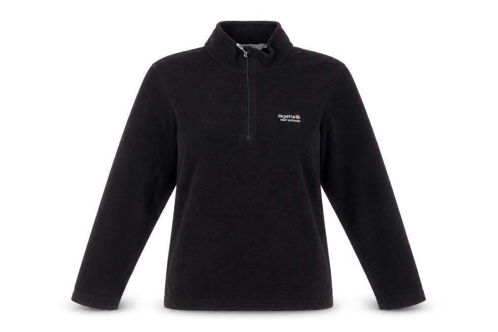 Regatta Women Black Fleece Half Zip Pullover Sweatshirt UK 8