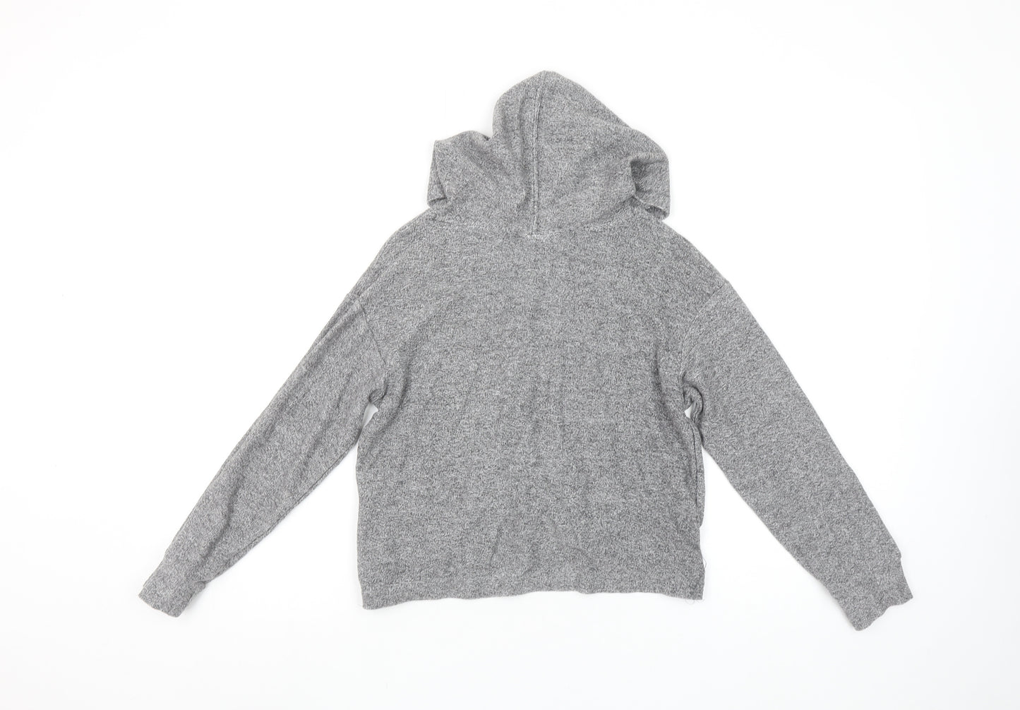 Converse Girls Grey Pullover Hoodie S 8-10 Years Logo Knit