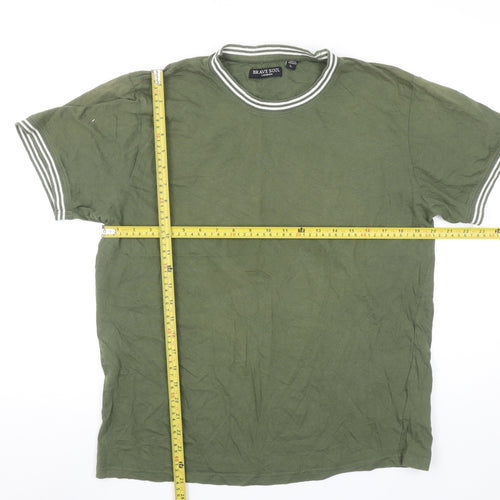 Brave Soul Men’s Green Crew Neck Short Sleeve Cotton T-Shirt Size L