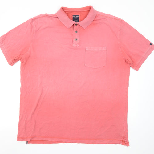 Gaz Man Men's Pink XL Short Sleeve Cotton Polo Shirt