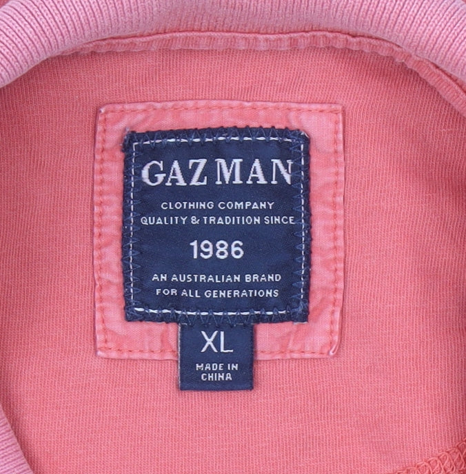 Gaz Man Men's Pink XL Short Sleeve Cotton Polo Shirt
