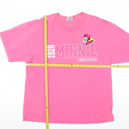 M&O Knits Womens Pink Minnie 1928 Florida Cotton T-Shirt XL