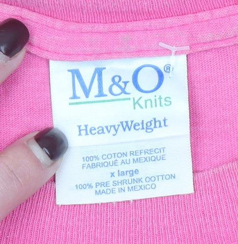 M&O Knits Womens Pink Minnie 1928 Florida Cotton T-Shirt XL