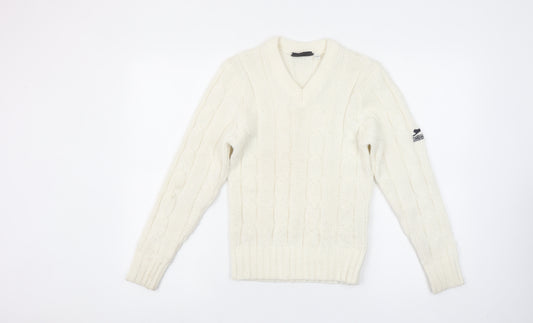 Slazenger Girls Ivory Cable Knit Pullover Jumper Size 11-12 Years Acrylic