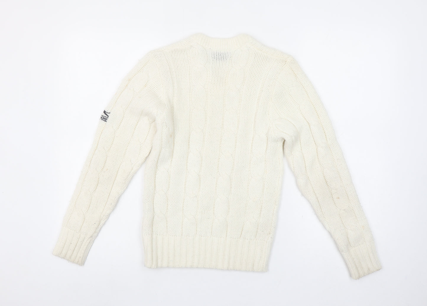 Slazenger Girls Ivory Cable Knit Pullover Jumper Size 11-12 Years Acrylic