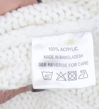 Slazenger Girls Ivory Cable Knit Pullover Jumper Size 11-12 Years Acrylic