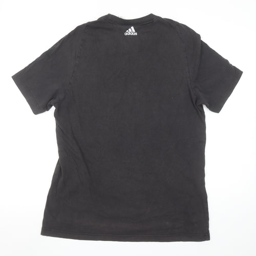 Adidas Men's Black Medium Sports Logo Cotton T-Shirt