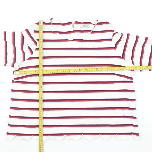 Marks and Spencer Women’s Ivory Striped Long Sleeve Jersey Top UK 18