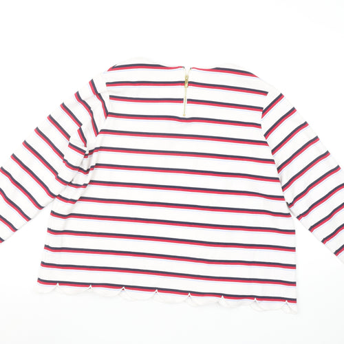 Marks and Spencer Women’s Ivory Striped Long Sleeve Jersey Top UK 18