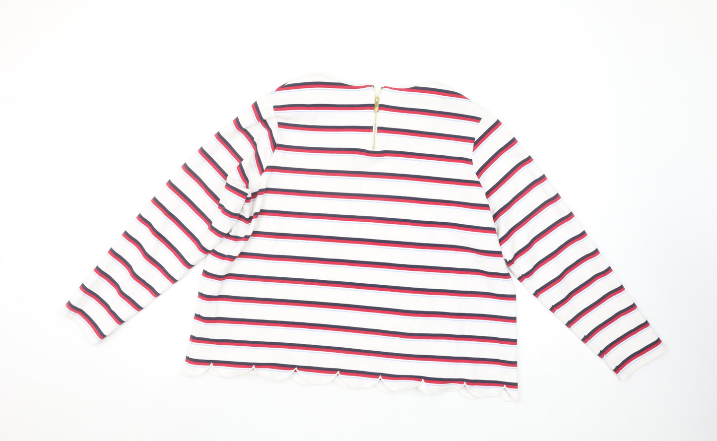 Marks and Spencer Women’s Ivory Striped Long Sleeve Jersey Top UK 18