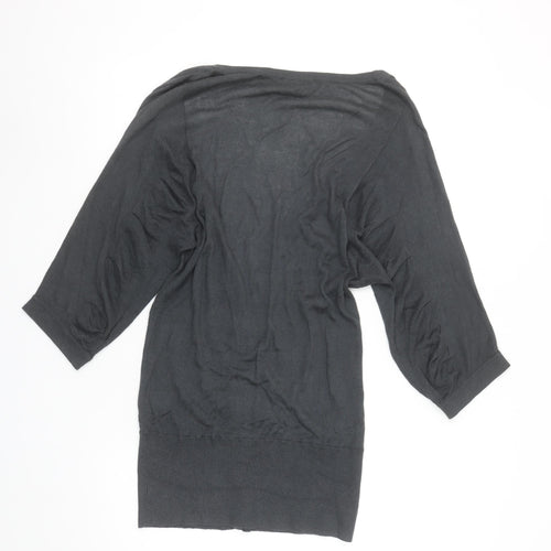 Warehouse Women’s Black V-Neck 3/4 Sleeve Button Cardigan UK 8