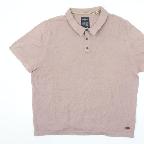 Hammond & Co. Men's Beige Cotton Textured Polo Shirt XL