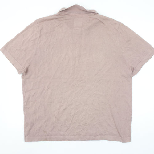 Hammond & Co. Men's Beige Cotton Textured Polo Shirt XL