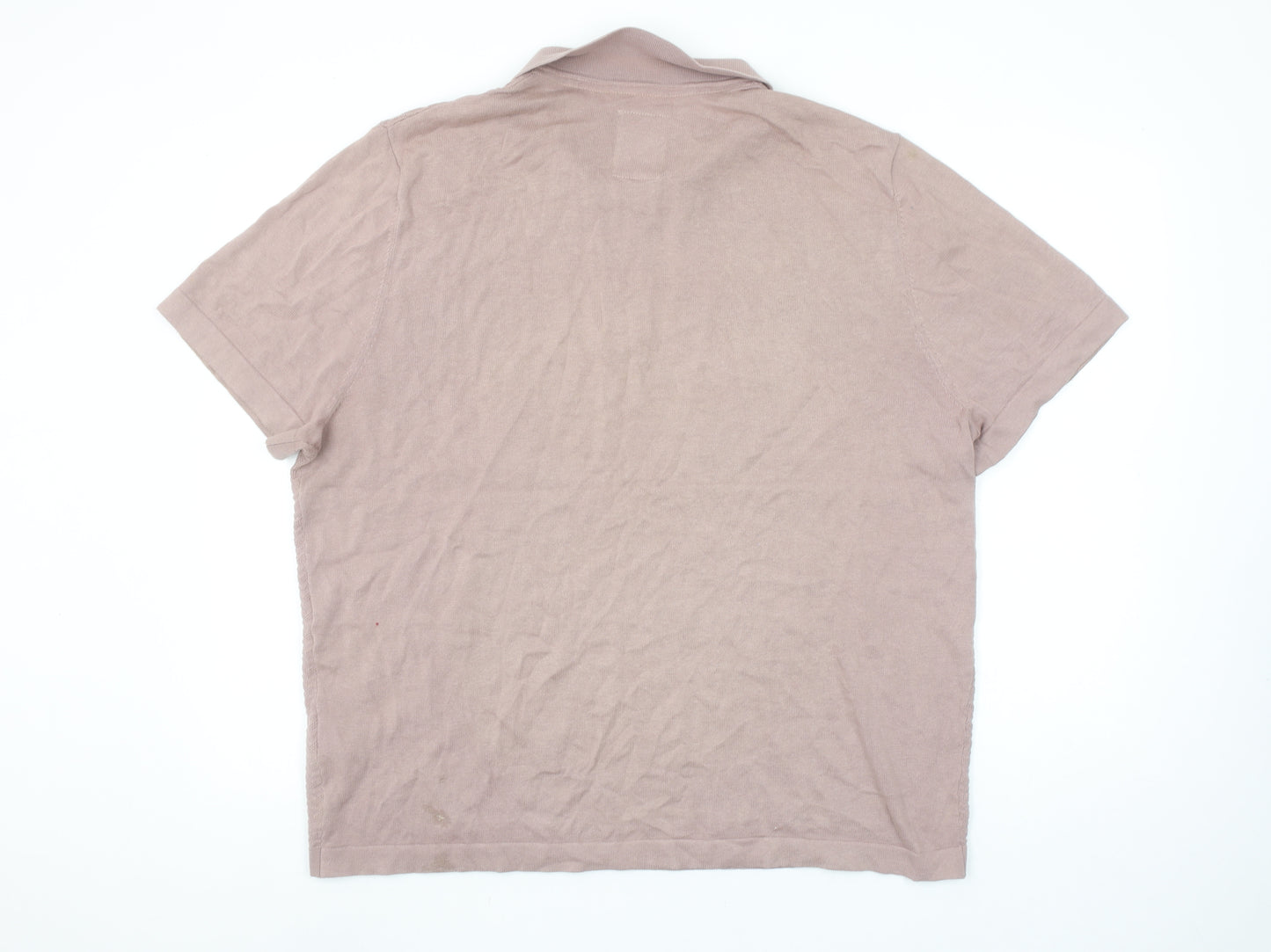 Hammond & Co. Men's Beige Cotton Textured Polo Shirt XL