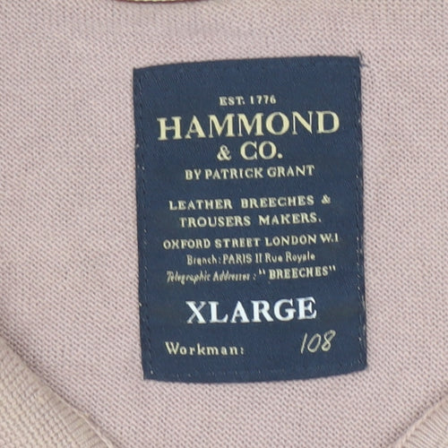 Hammond & Co. Men's Beige Cotton Textured Polo Shirt XL