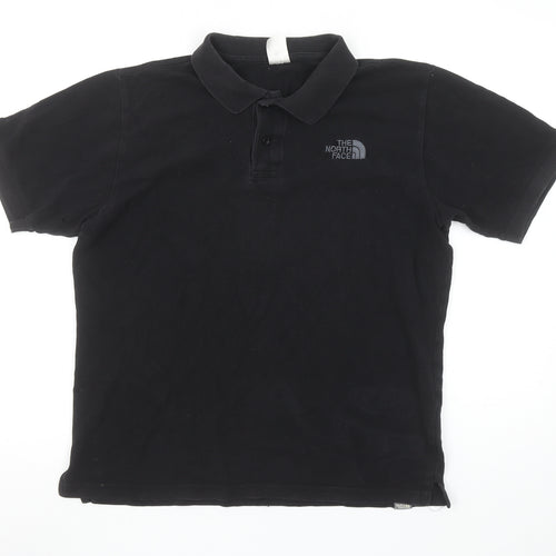 The North Face Men's Black Cotton Polo Shirt Size M Regular Fit