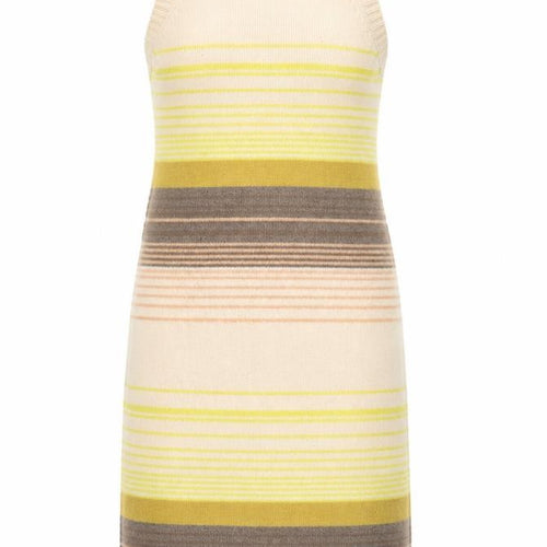 Native Youth Women’s Beige Striped Sleeveless Knit Tank Dress Size S