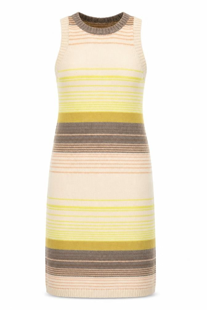 Native Youth Women’s Beige Striped Sleeveless Knit Tank Dress Size S