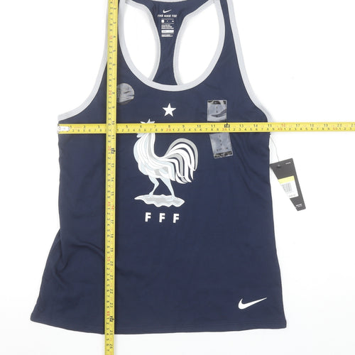 Nike Women Blue FFF Racerback Tank Top Size S Sports Activewear