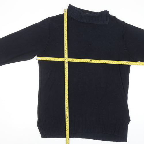 Marks & Spencer Women’s Blue Roll Neck Cotton Jumper Size 12