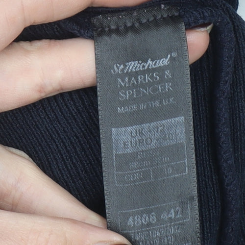 Marks & Spencer Women’s Blue Roll Neck Cotton Jumper Size 12