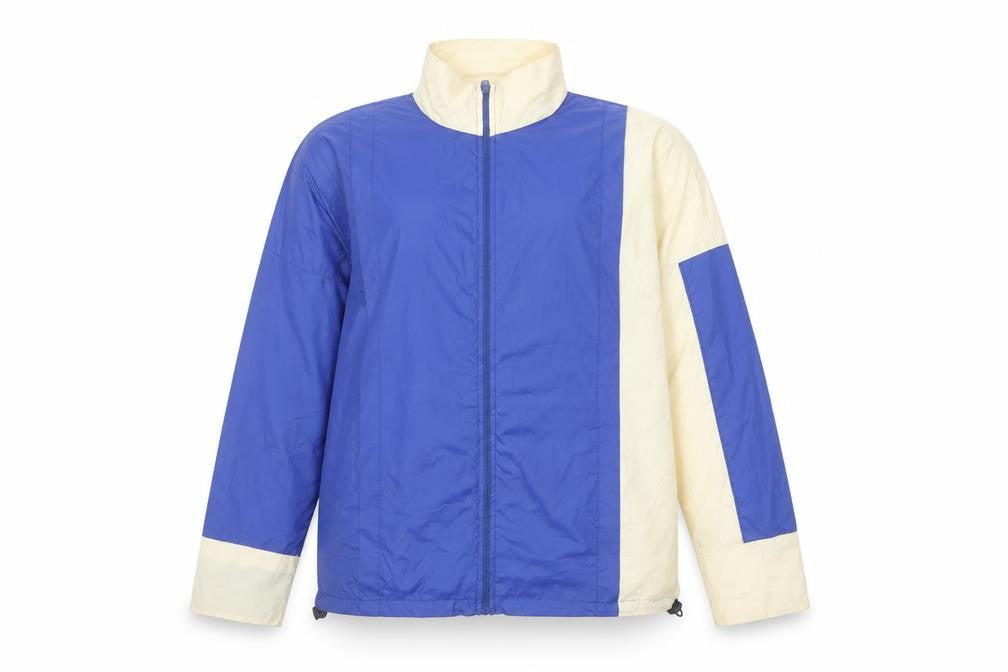Front view of PRETTYLITTLETHING Women's Blue Windbreaker Jacket UK 16