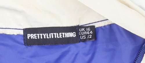 PrettyLittleThing Women's Blue Windbreaker Jacket UK 16