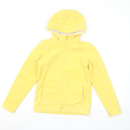 Mountain Warehouse Girls Yellow Hooded Fleece Jacket 9-10 Years Full Zip