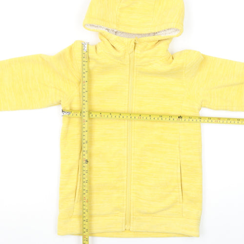 Mountain Warehouse Girls Yellow Hooded Fleece Jacket 9-10 Years Full Zip