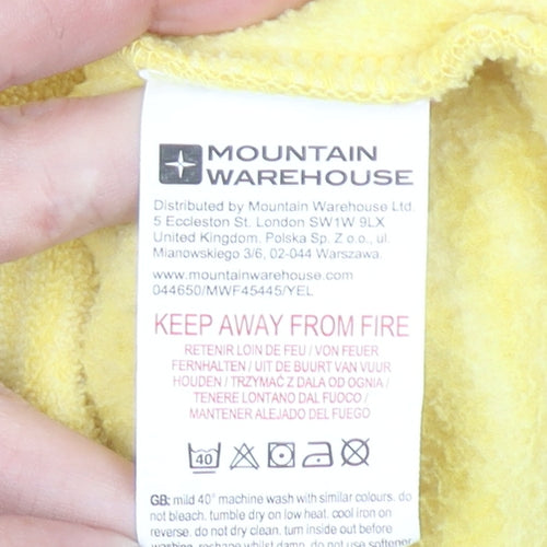 Mountain Warehouse Girls Yellow Hooded Fleece Jacket 9-10 Years Full Zip