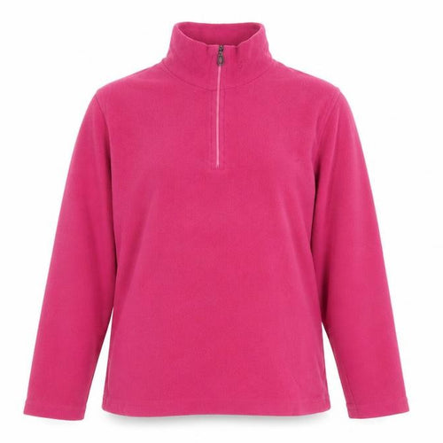 Conte of Florence Women's Pink Fleece 1/2 Zip Pullover Sweatshirt L