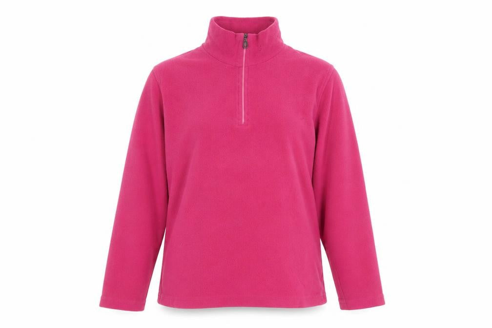 Conte of Florence Women's Pink Fleece 1/2 Zip Pullover Sweatshirt L