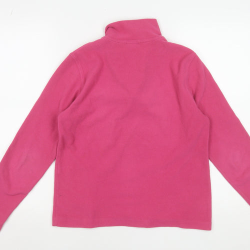 Conte of Florence Women's Pink Fleece 1/2 Zip Pullover Sweatshirt L