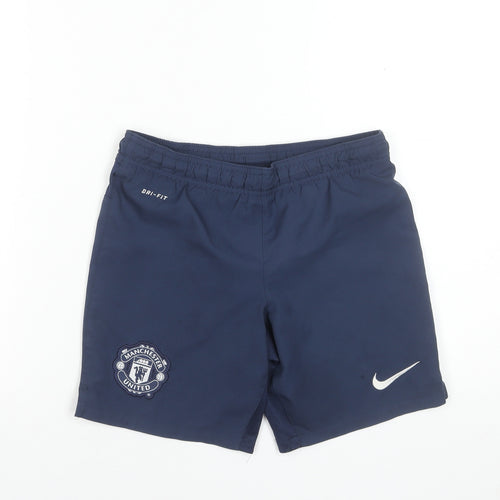 Nike Boys Navy Manchester United Dri-FIT Athletic Shorts Size 8-10 Years