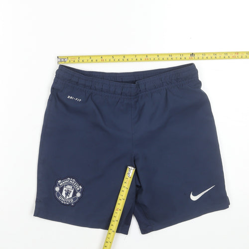 Nike Boys Navy Manchester United Dri-FIT Athletic Shorts Size 8-10 Years