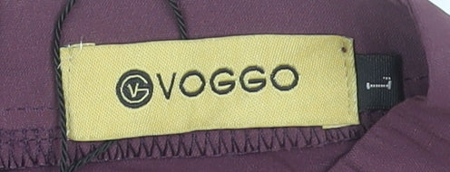 Voggo Women’s Purple High Neck Button Chain Tunic Blouse Size M