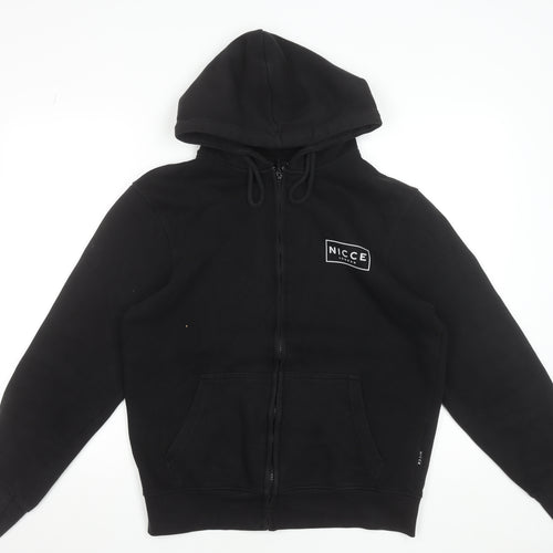 NICCE Men's Black Full Zip Hoodie M Fleece Cotton Blend