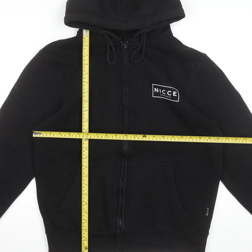 NICCE Men's Black Full Zip Hoodie M Fleece Cotton Blend