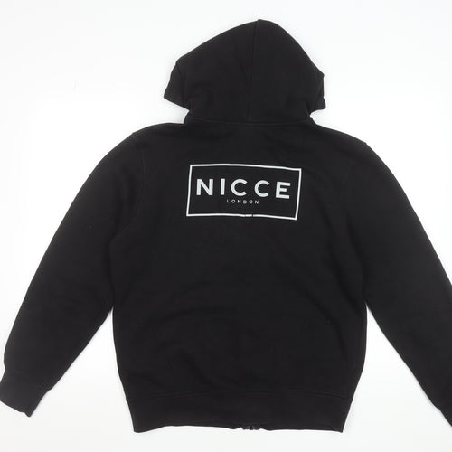 NICCE Men's Black Full Zip Hoodie M Fleece Cotton Blend