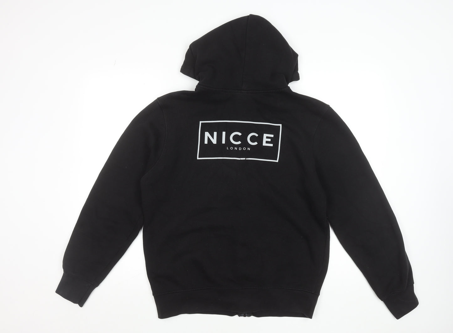 NICCE Men's Black Full Zip Hoodie M Fleece Cotton Blend