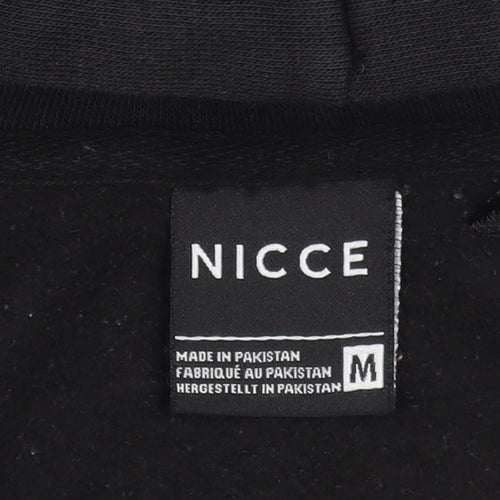 NICCE Men's Black Full Zip Hoodie M Fleece Cotton Blend